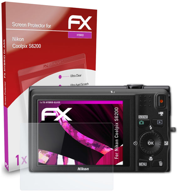 atFoliX FX-Hybrid-Glass Panzerglasfolie für Nikon Coolpix S6200
