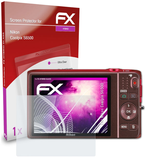 atFoliX FX-Hybrid-Glass Panzerglasfolie für Nikon Coolpix S6500