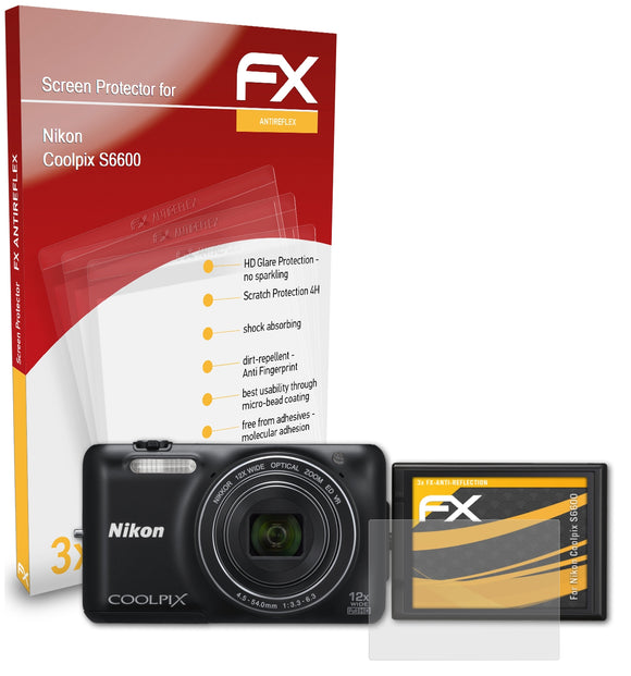 atFoliX FX-Antireflex Displayschutzfolie für Nikon Coolpix S6600
