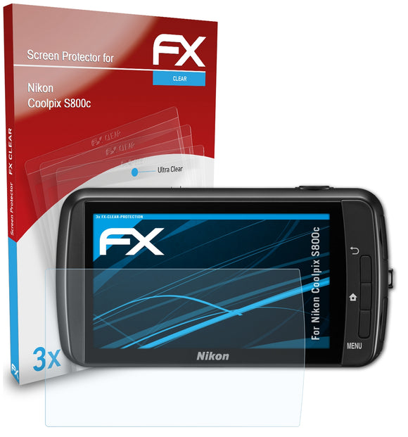atFoliX FX-Clear Schutzfolie für Nikon Coolpix S800c