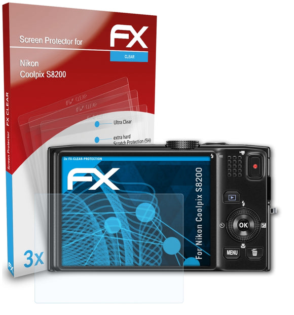 atFoliX FX-Clear Schutzfolie für Nikon Coolpix S8200