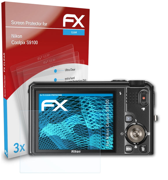 atFoliX FX-Clear Schutzfolie für Nikon Coolpix S9100