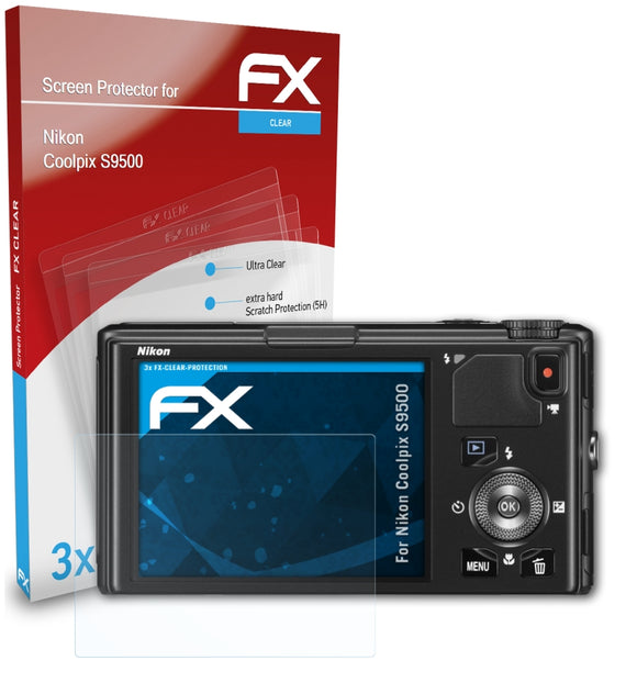 atFoliX FX-Clear Schutzfolie für Nikon Coolpix S9500