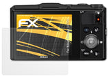 Panzerfolie atFoliX kompatibel mit Nikon Coolpix S9700, entspiegelnde und stoßdämpfende FX (3X)
