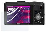 Glasfolie atFoliX kompatibel mit Nikon Coolpix S9700, 9H Hybrid-Glass FX