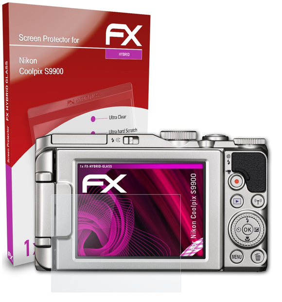 atFoliX FX-Hybrid-Glass Panzerglasfolie für Nikon Coolpix S9900