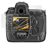 Panzerfolie atFoliX kompatibel mit Nikon D3, entspiegelnde und stoßdämpfende FX (3er Set)