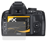 Panzerfolie atFoliX kompatibel mit Nikon D3000, entspiegelnde und stoßdämpfende FX (3X)