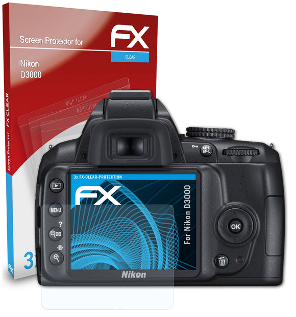 atFoliX FX-Clear Schutzfolie für Nikon D3000