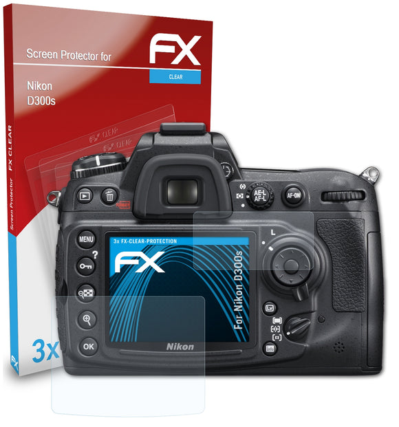 atFoliX FX-Clear Schutzfolie für Nikon D300s