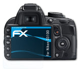 Schutzfolie atFoliX kompatibel mit Nikon D3100, ultraklare FX (3X)