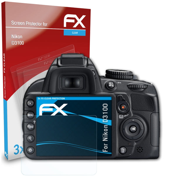 atFoliX FX-Clear Schutzfolie für Nikon D3100