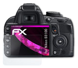 Glasfolie atFoliX kompatibel mit Nikon D3100, 9H Hybrid-Glass FX