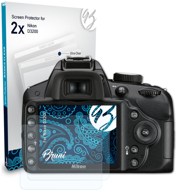 Bruni Basics-Clear Displayschutzfolie für Nikon D3200