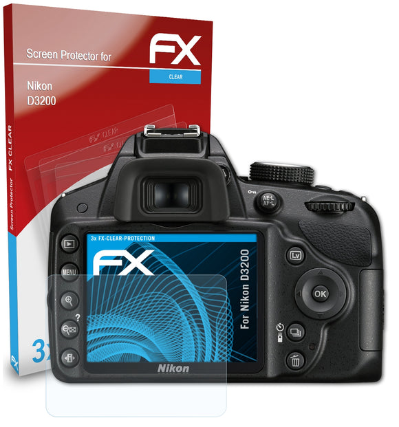 atFoliX FX-Clear Schutzfolie für Nikon D3200