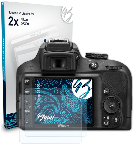 Bruni Basics-Clear Displayschutzfolie für Nikon D3300