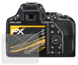 Panzerfolie atFoliX kompatibel mit Nikon D3500, entspiegelnde und stoßdämpfende FX (3X)