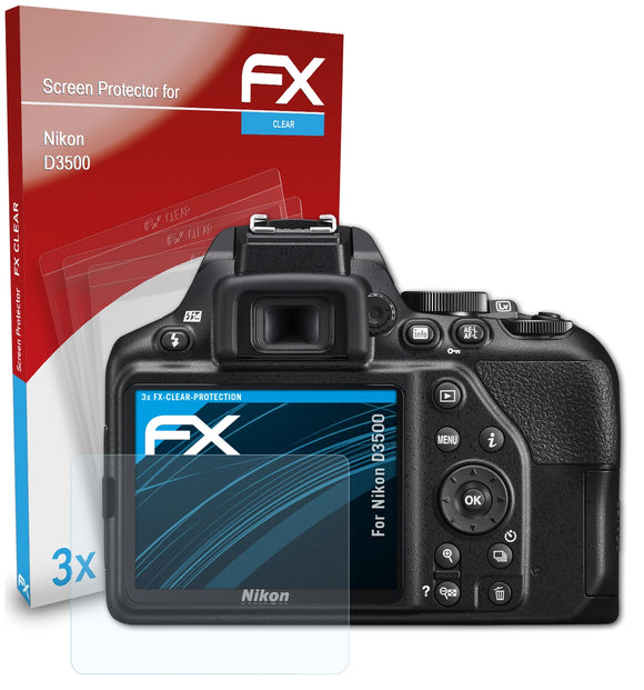 atFoliX FX-Clear Schutzfolie für Nikon D3500