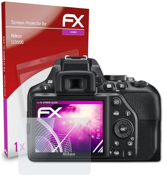 atFoliX FX-Hybrid-Glass Panzerglasfolie für Nikon D3500