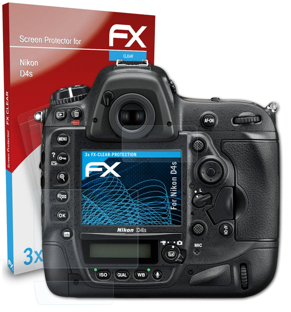 atFoliX FX-Clear Schutzfolie für Nikon D4s