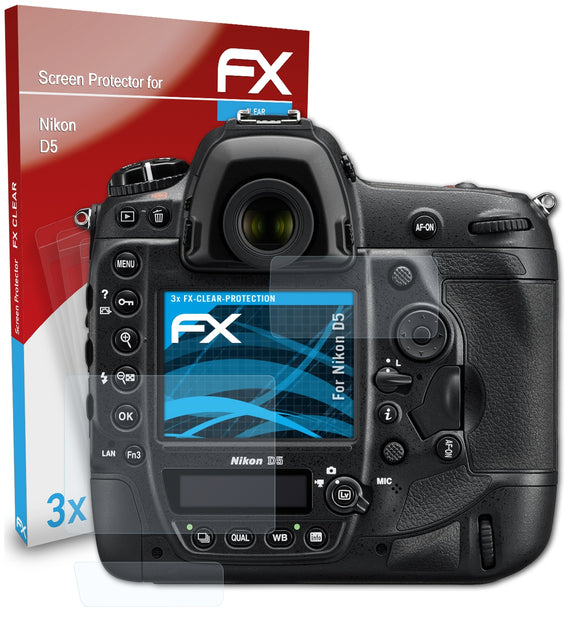 atFoliX FX-Clear Schutzfolie für Nikon D5