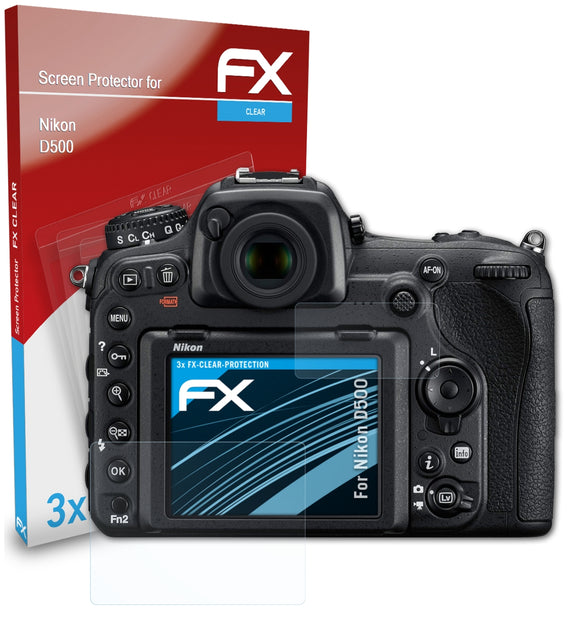 atFoliX FX-Clear Schutzfolie für Nikon D500