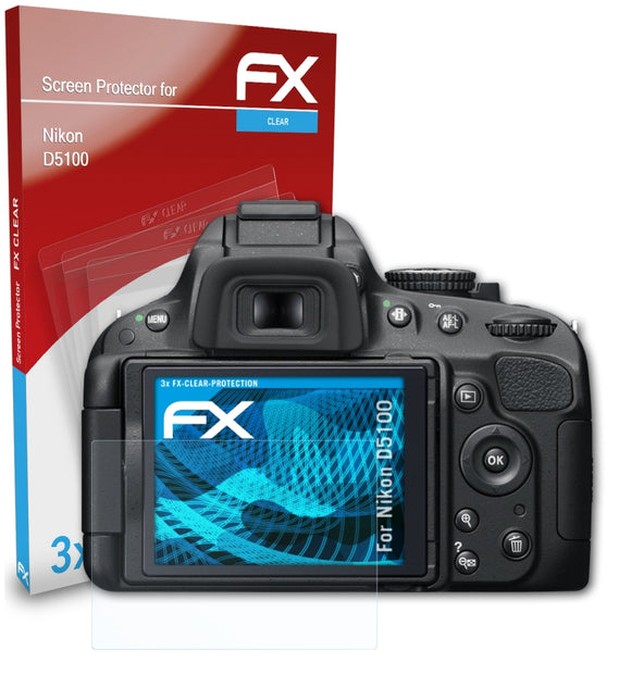 atFoliX FX-Clear Schutzfolie für Nikon D5100
