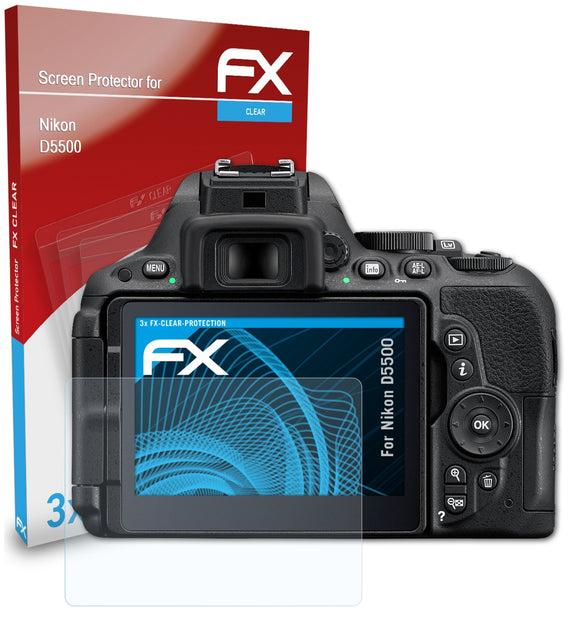 atFoliX FX-Clear Schutzfolie für Nikon D5500