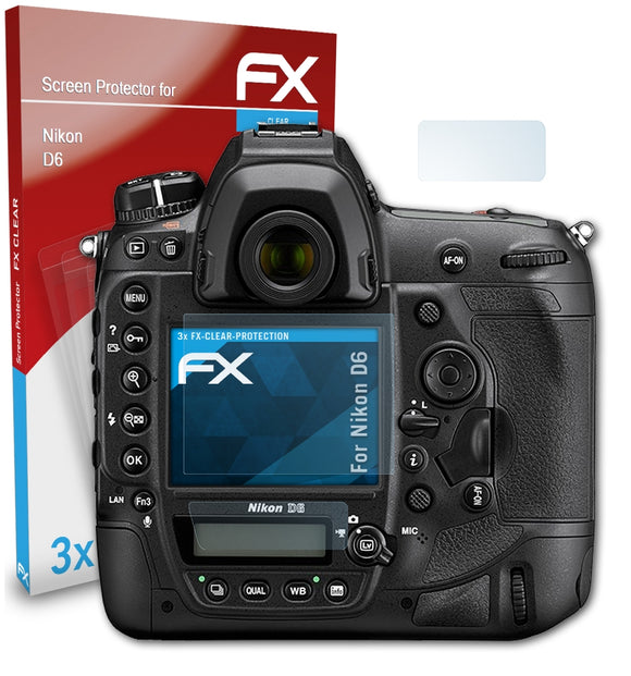 atFoliX FX-Clear Schutzfolie für Nikon D6