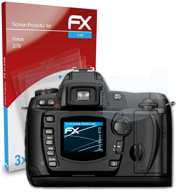 atFoliX FX-Clear Schutzfolie für Nikon D70