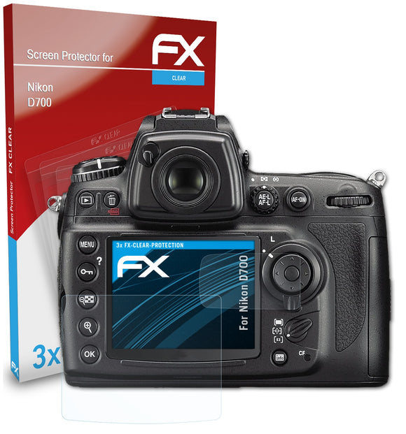 atFoliX FX-Clear Schutzfolie für Nikon D700