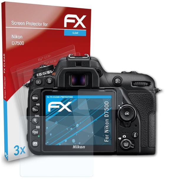 atFoliX FX-Clear Schutzfolie für Nikon D7500