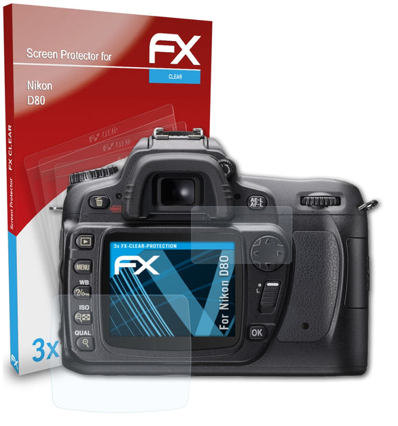 atFoliX FX-Clear Schutzfolie für Nikon D80