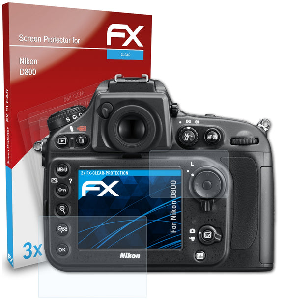 atFoliX FX-Clear Schutzfolie für Nikon D800