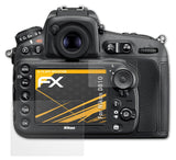 Panzerfolie atFoliX kompatibel mit Nikon D810, entspiegelnde und stoßdämpfende FX (3er Set)