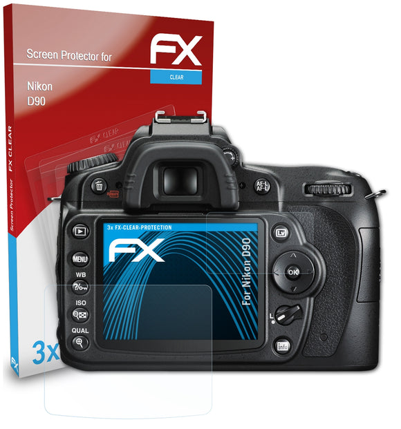 atFoliX FX-Clear Schutzfolie für Nikon D90
