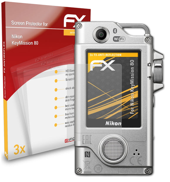 atFoliX FX-Antireflex Displayschutzfolie für Nikon KeyMission 80