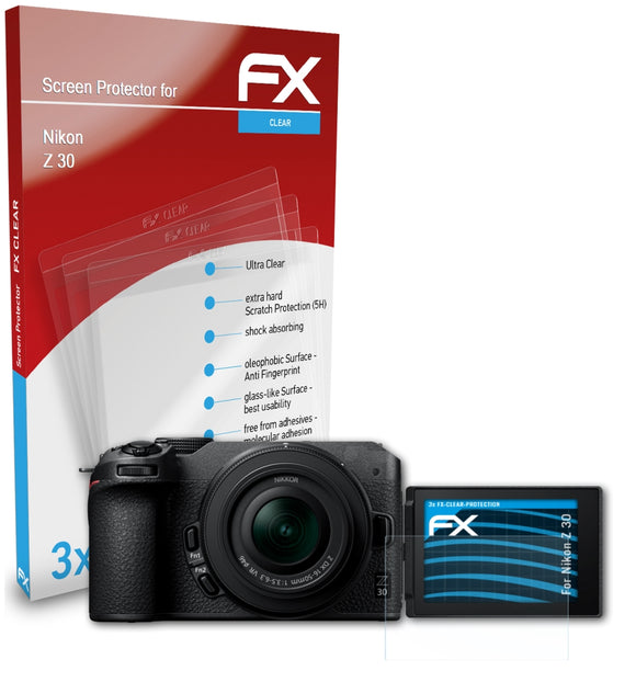 atFoliX FX-Clear Schutzfolie für Nikon Z 30