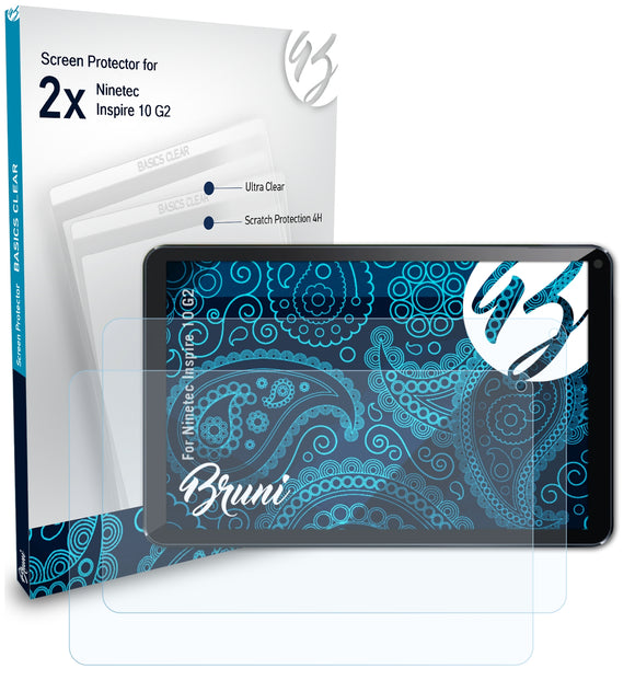 Bruni Basics-Clear Displayschutzfolie für Ninetec Inspire 10 G2