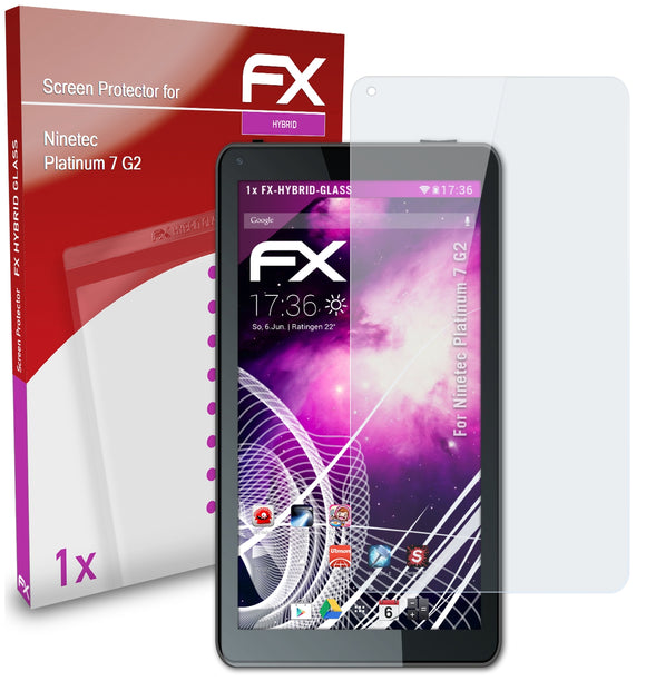atFoliX FX-Hybrid-Glass Panzerglasfolie für Ninetec Platinum 7 G2