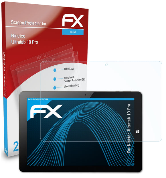 atFoliX FX-Clear Schutzfolie für Ninetec Ultratab 10 Pro