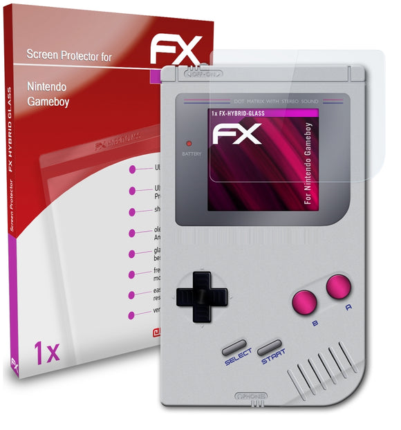atFoliX FX-Hybrid-Glass Panzerglasfolie für Nintendo Gameboy