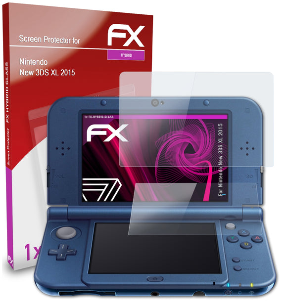 atFoliX FX-Hybrid-Glass Panzerglasfolie für Nintendo New 3DS XL (2015)