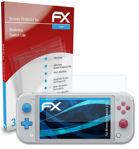 atFoliX FX-Clear Schutzfolie für Nintendo Switch Lite