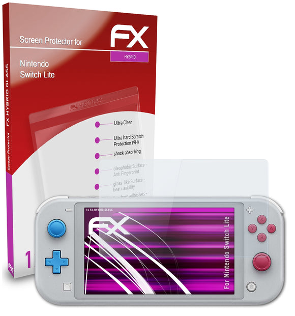 atFoliX FX-Hybrid-Glass Panzerglasfolie für Nintendo Switch Lite