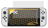 Panzerfolie atFoliX kompatibel mit Nintendo Switch Oled, entspiegelnde und stoßdämpfende FX (3X)