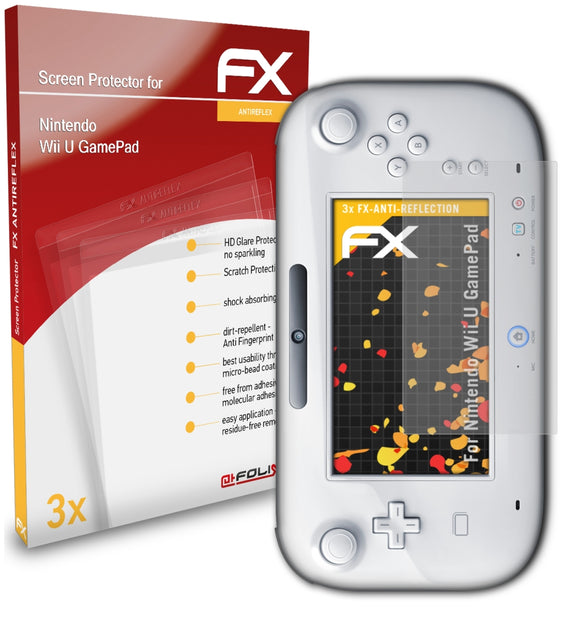 atFoliX FX-Antireflex Displayschutzfolie für Nintendo Wii U GamePad