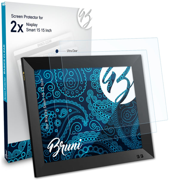 Bruni Basics-Clear Displayschutzfolie für Nixplay Smart 15 (15 Inch)