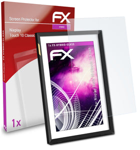 atFoliX FX-Hybrid-Glass Panzerglasfolie für Nixplay Touch 10 Classic (10 Inch)