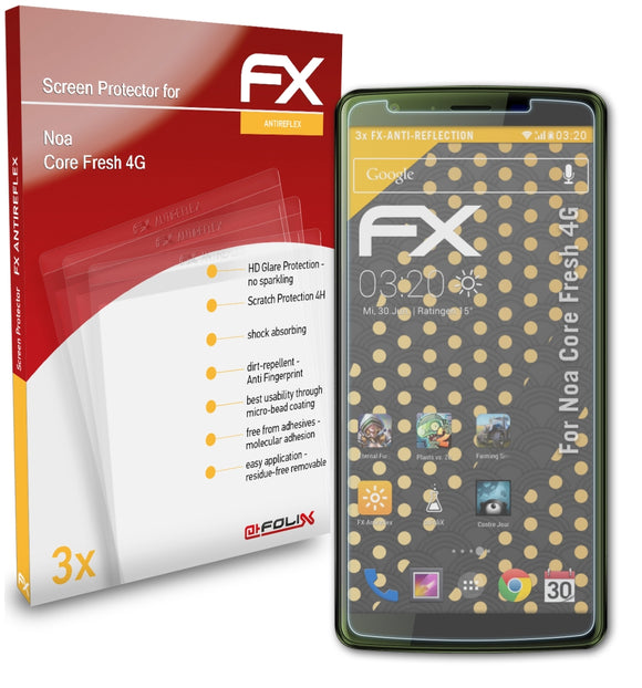 atFoliX FX-Antireflex Displayschutzfolie für Noa Core Fresh 4G